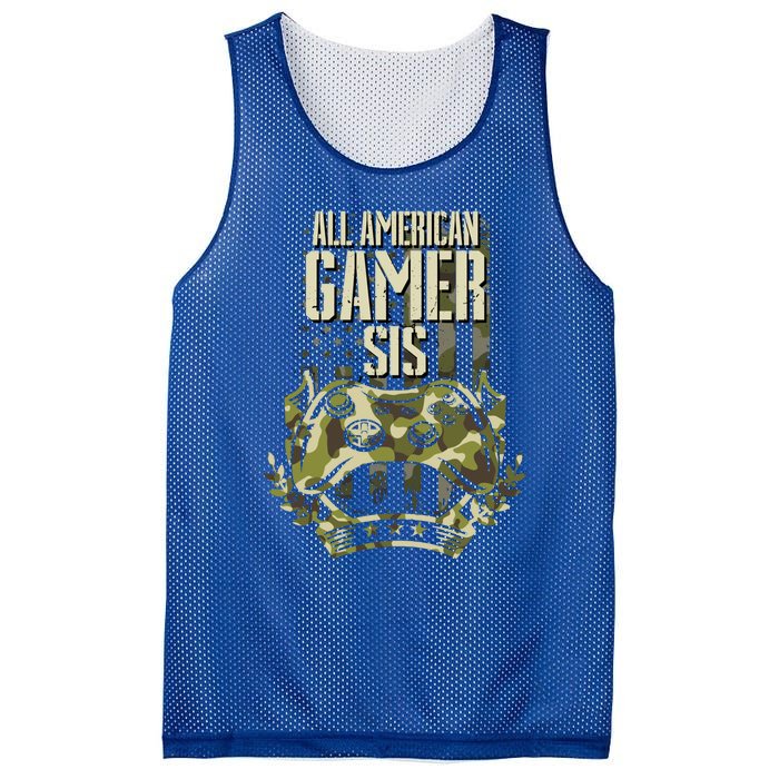 All American Gamer Sis 4th Of July Independence Day Gaming Gift Mesh Reversible Basketball Jersey Tank