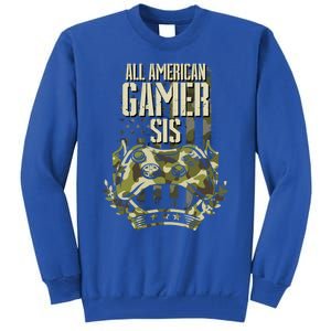 All American Gamer Sis 4th Of July Independence Day Gaming Gift Tall Sweatshirt