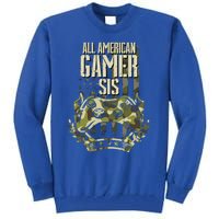 All American Gamer Sis 4th Of July Independence Day Gaming Gift Tall Sweatshirt