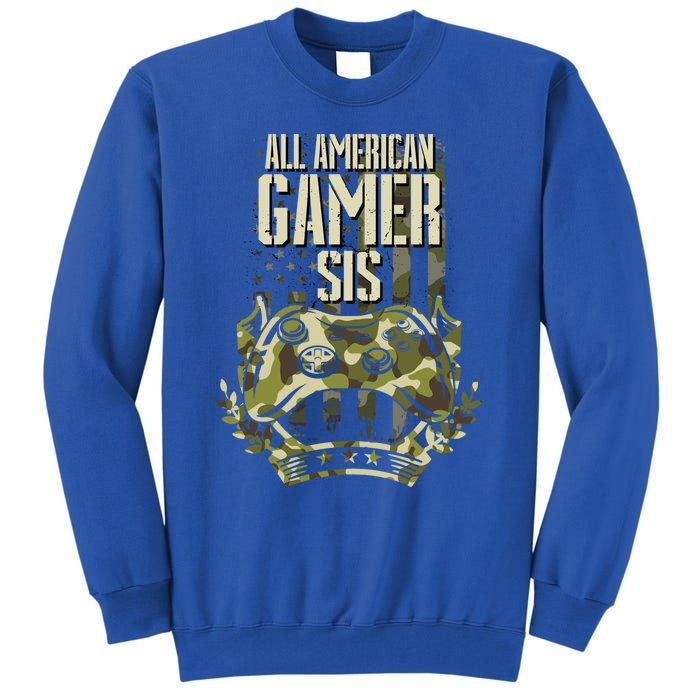 All American Gamer Sis 4th Of July Independence Day Gaming Gift Tall Sweatshirt