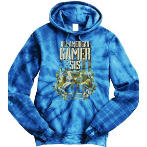 All American Gamer Sis 4th Of July Independence Day Gaming Gift Tie Dye Hoodie