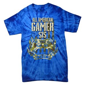 All American Gamer Sis 4th Of July Independence Day Gaming Gift Tie-Dye T-Shirt