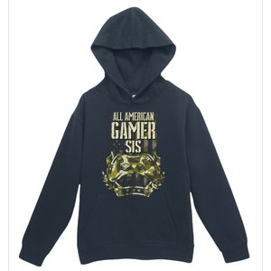 All American Gamer Sis 4th Of July Independence Day Gaming Gift Urban Pullover Hoodie