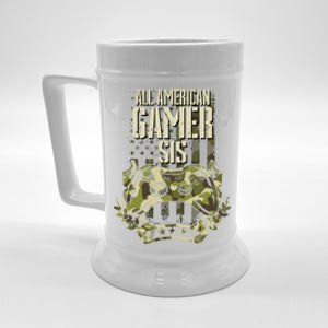 All American Gamer Sis 4th Of July Independence Day Gaming Gift Beer Stein