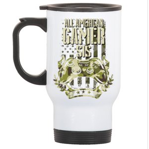 All American Gamer Sis 4th Of July Independence Day Gaming Gift Stainless Steel Travel Mug