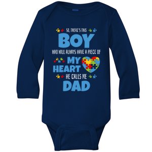 Autism Awareness Gift Autism Dad Funny Gift Baby Long Sleeve Bodysuit