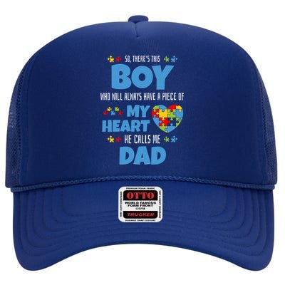 Autism Awareness Gift Autism Dad Funny Gift High Crown Mesh Back Trucker Hat