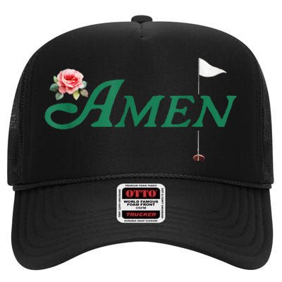 Amen Azalea Golf Masters Floral Golfing Enthusiast High Crown Mesh Back Trucker Hat