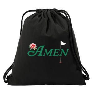 Amen Azalea Golf Masters Floral Golfing Enthusiast Drawstring Bag