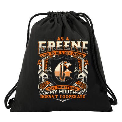 As A Greene I Try To Te A Good Person Drawstring Bag