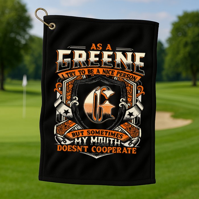 As A Greene I Try To Te A Good Person Golf Towel