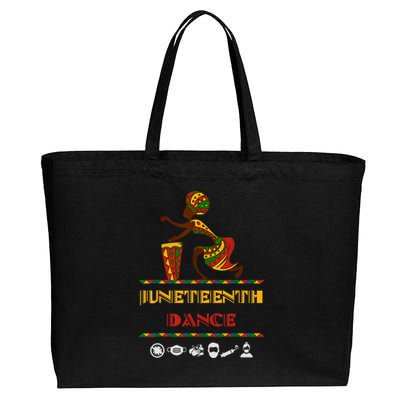 American African Girl Dance Juneteenth Drum Cotton Canvas Jumbo Tote