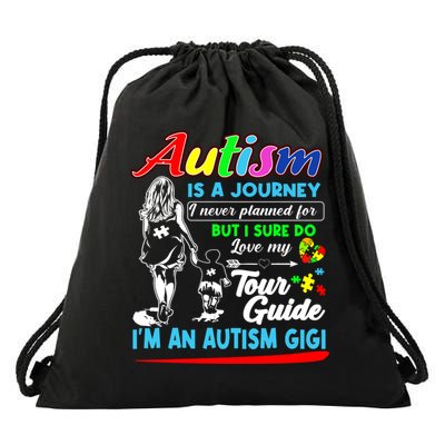 Autism Awareness Gigi Autism Is A Journey Gift Drawstring Bag