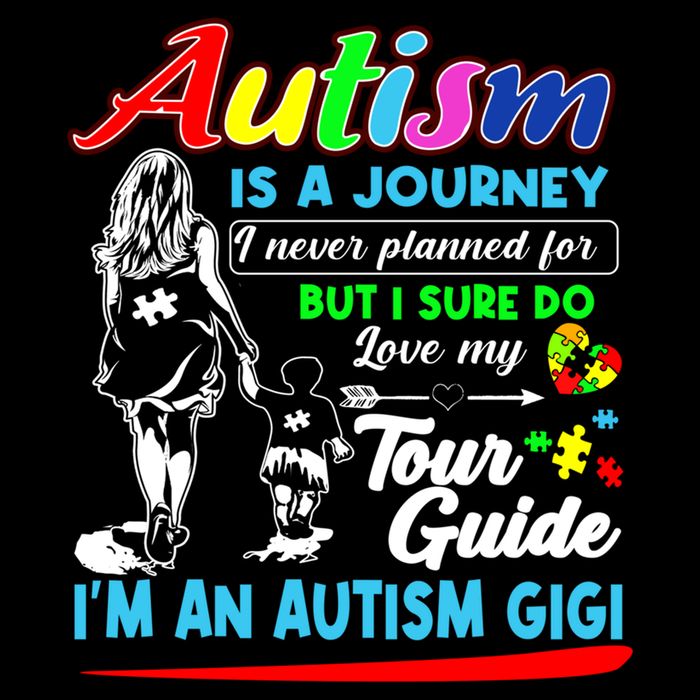 Autism Awareness Gigi Autism Is A Journey Gift Drawstring Bag