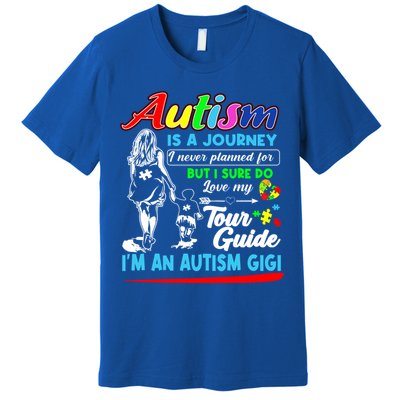 Autism Awareness Gigi Autism Is A Journey Gift Premium T-Shirt