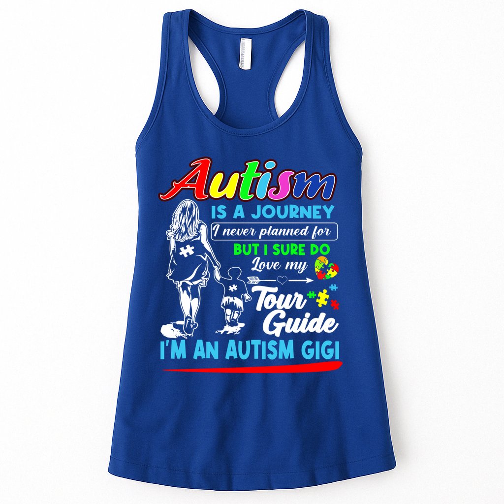 Autism Awareness Gigi Autism Is A Journey Gift Womens Tank Top