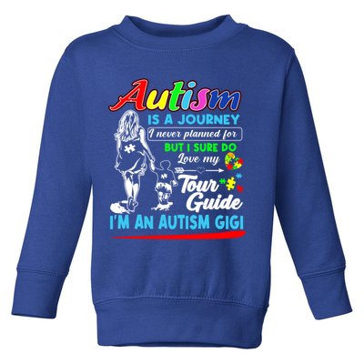 Autism Awareness Gigi Autism Is A Journey Gift Toddler Sweatshirt