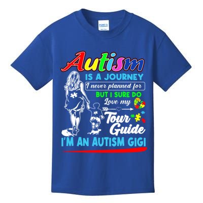Autism Awareness Gigi Autism Is A Journey Gift Kids T-Shirt