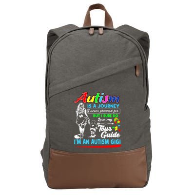 Autism Awareness Gigi Autism Is A Journey Gift Cotton Canvas Backpack