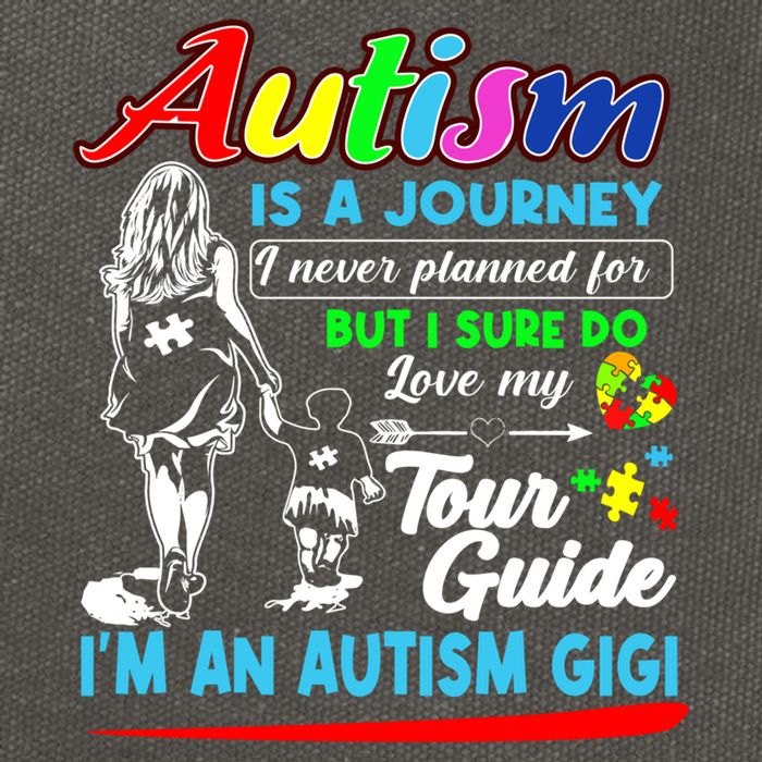 Autism Awareness Gigi Autism Is A Journey Gift Cotton Canvas Backpack