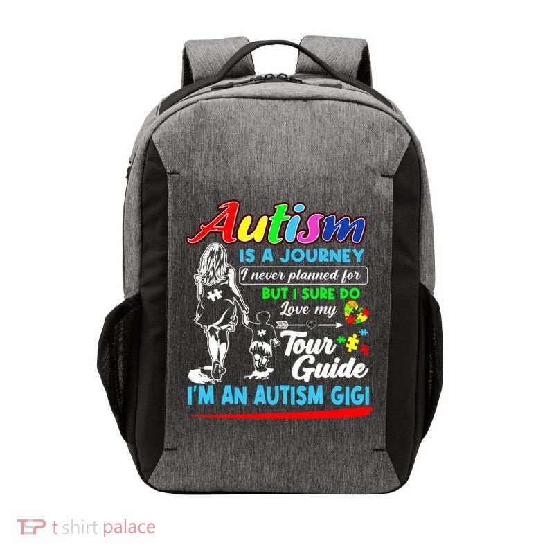 Autism Awareness Gigi Autism Is A Journey Gift Vector Backpack