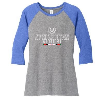 Afghanistan Alumni Gwot Oef Veteran Women's Tri-Blend 3/4-Sleeve Raglan Shirt