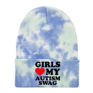 Autism Awareness Girl Love My Autism Swag Autism Gift Tie Dye 12in Knit Beanie