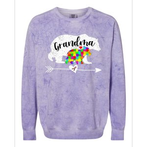 Autism Awareness Grandma Bear Support Autistic Adults Wo Colorblast Crewneck Sweatshirt