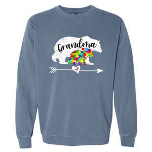 Autism Awareness Grandma Bear Support Autistic Adults Wo Garment-Dyed Sweatshirt