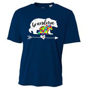 Autism Awareness Grandma Bear Support Autistic Adults Wo Cooling Performance Crew T-Shirt