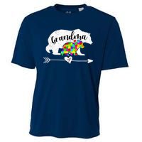 Autism Awareness Grandma Bear Support Autistic Adults Wo Cooling Performance Crew T-Shirt