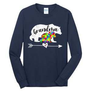 Autism Awareness Grandma Bear Support Autistic Adults Wo Tall Long Sleeve T-Shirt