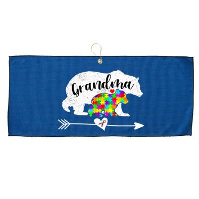 Autism Awareness Grandma Bear Support Autistic Adults Wo Large Microfiber Waffle Golf Towel