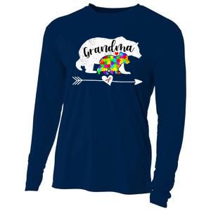 Autism Awareness Grandma Bear Support Autistic Adults Wo Cooling Performance Long Sleeve Crew