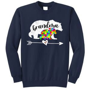 Autism Awareness Grandma Bear Support Autistic Adults Wo Tall Sweatshirt