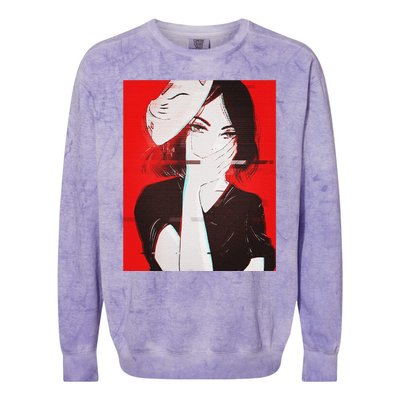 Anime Aesthetic Girl Japanese Gothic Waifu Colorblast Crewneck Sweatshirt