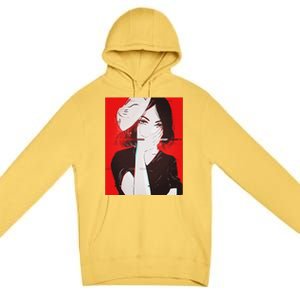 Anime Aesthetic Girl Japanese Gothic Waifu Premium Pullover Hoodie