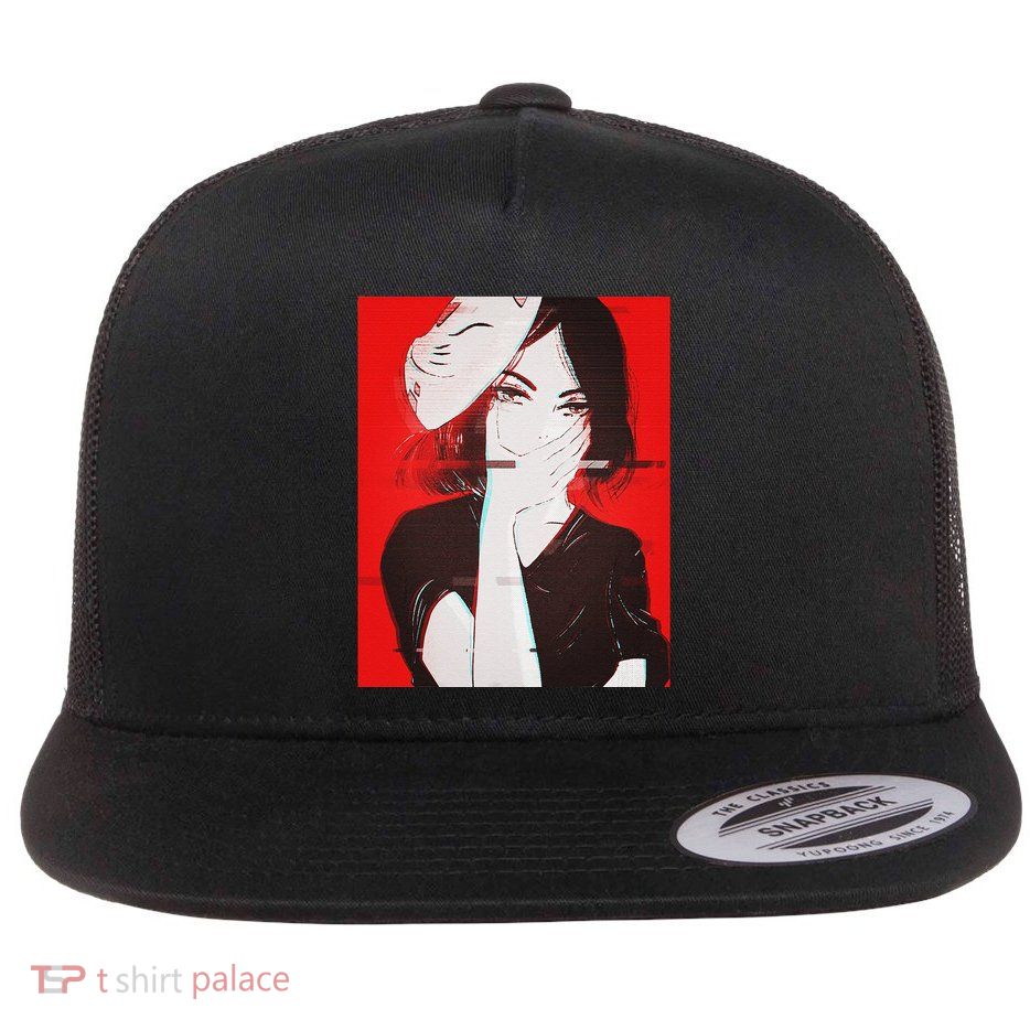 Anime Aesthetic Girl Japanese Gothic Waifu Flatbill Hat
