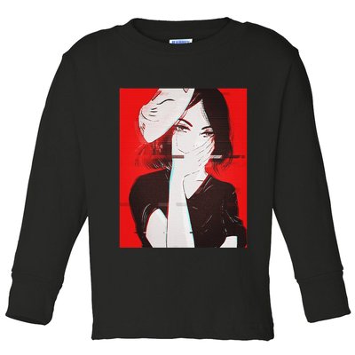 Anime Aesthetic Girl Japanese Gothic Waifu Toddler Long Sleeve Shirt