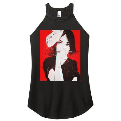 Anime Aesthetic Girl Japanese Gothic Waifu Women's Perfect Tri Rocker Tank