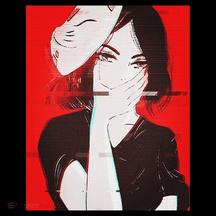 Anime Aesthetic Girl Japanese Gothic Waifu Kids T-Shirt