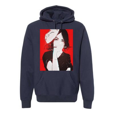 Anime Aesthetic Girl Japanese Gothic Waifu Premium Hoodie