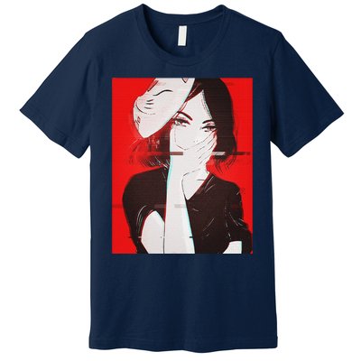 Anime Aesthetic Girl Japanese Gothic Waifu Premium T-Shirt