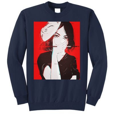 Anime Aesthetic Girl Japanese Gothic Waifu Tall Sweatshirt