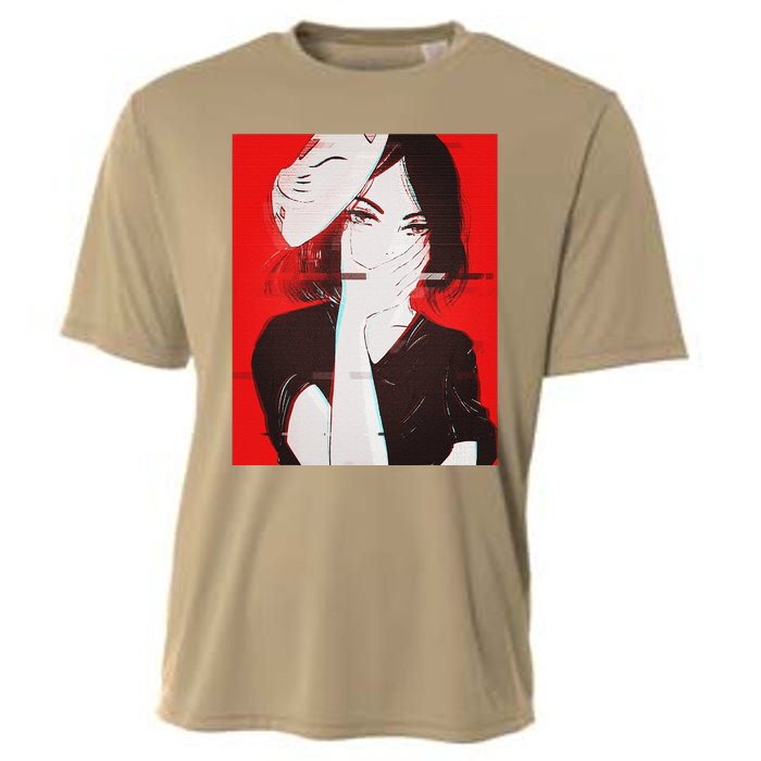 Anime Aesthetic Girl Japanese Gothic Waifu Cooling Performance Crew T-Shirt