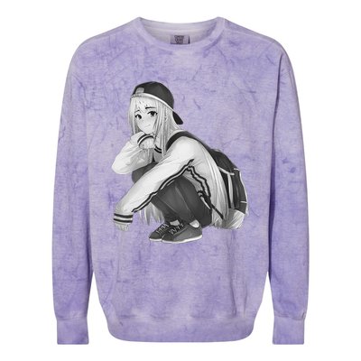 Anime Aesthetic Girl HipHop Style Colorblast Crewneck Sweatshirt