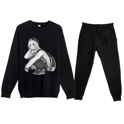 Anime Aesthetic Girl HipHop Style Premium Crewneck Sweatsuit Set