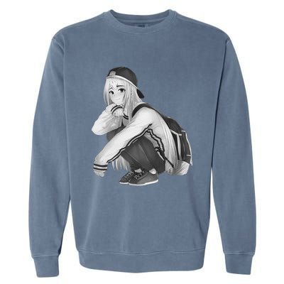 Anime Aesthetic Girl HipHop Style Garment-Dyed Sweatshirt