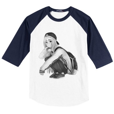 Anime Aesthetic Girl HipHop Style Baseball Sleeve Shirt