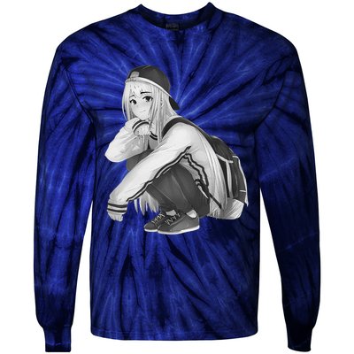 Anime Aesthetic Girl HipHop Style Tie-Dye Long Sleeve Shirt